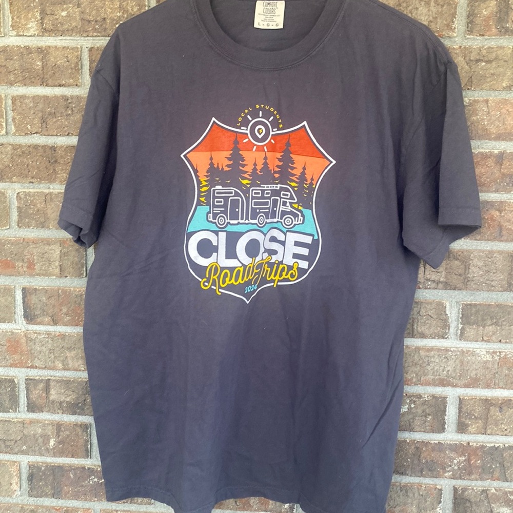 Unisex camping tshirt by comfort colors size lg